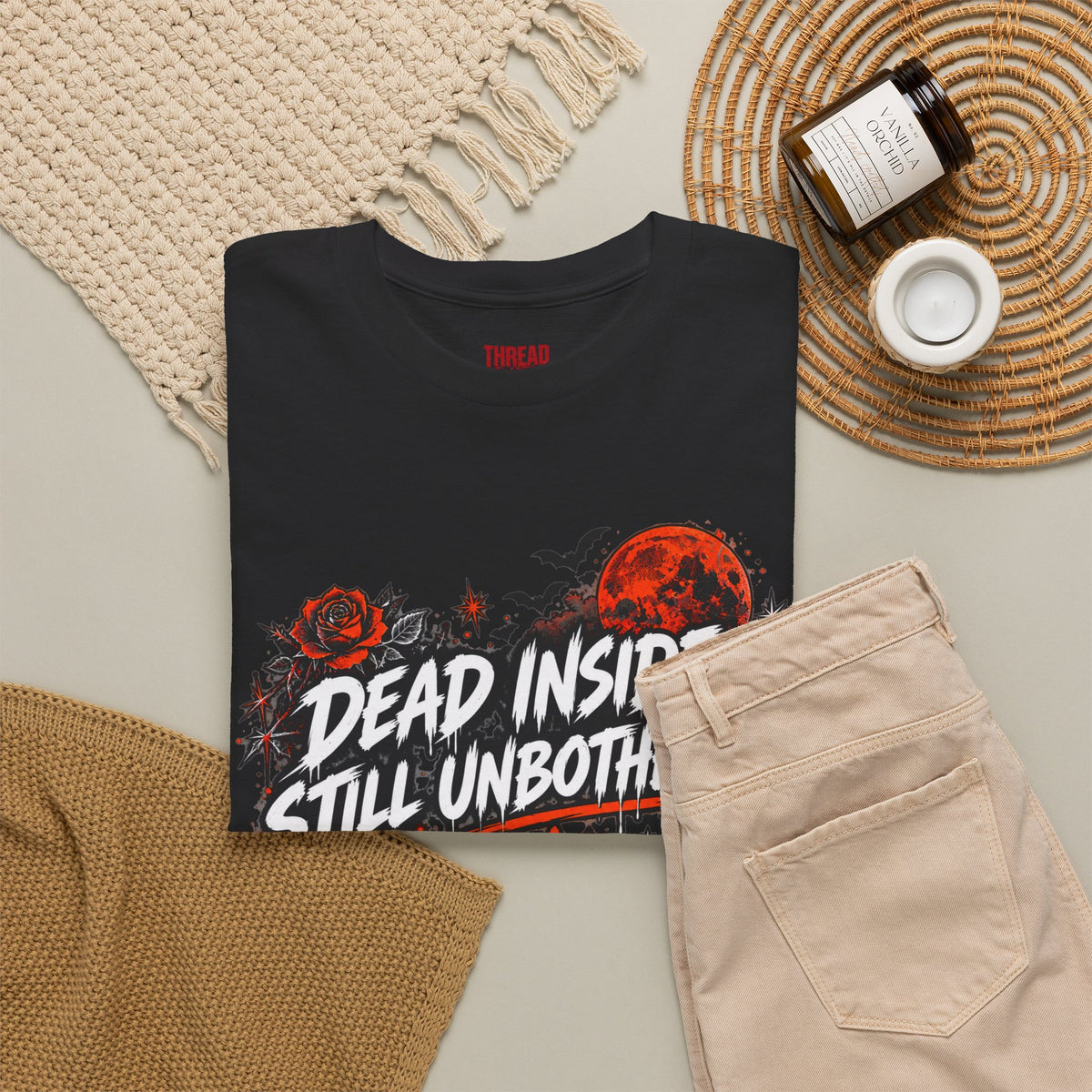 Dead Inside, Still Unbothered — Halloween Tee
