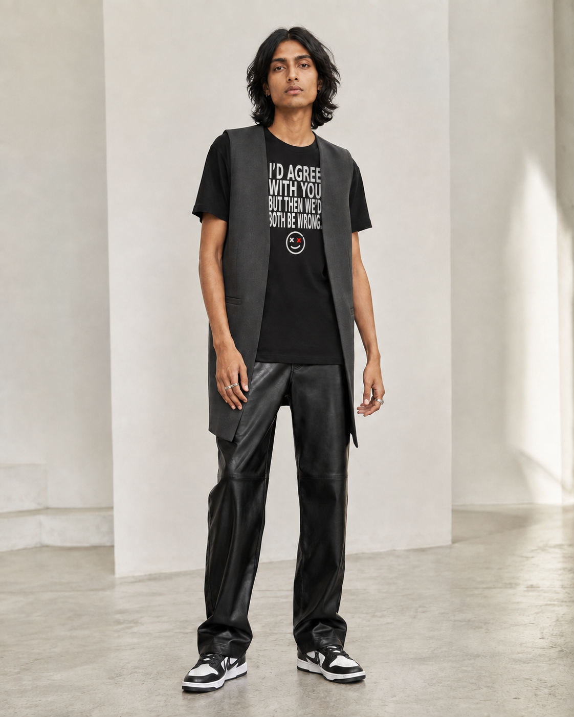 I'd Agree With You But Then We'd Both Be Wrong black statement T-shirt editorial mockup